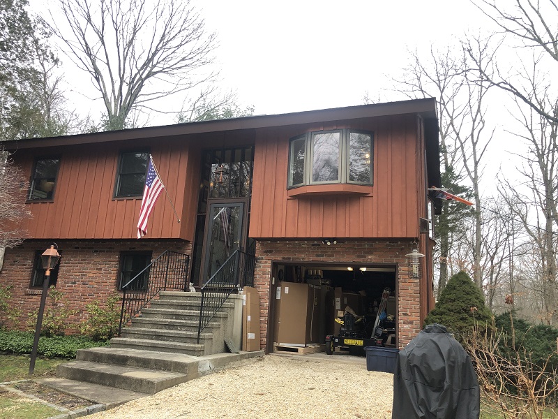Brown Bay window to be replaced in this Stamford, CT home